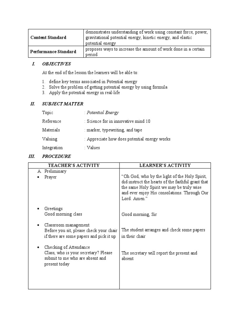 Potential Energy Revised Pdf Potential Energy Mass