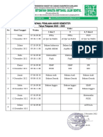 JADWAL PENILAIAN AKHIR SEMESTER