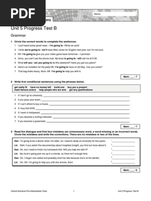 Oxford Solutions Pre Int Progress Test Unit 5 B.pdf