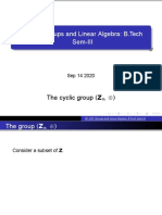 SC 220: Groups and Linear Algebra: B.Tech Sem-III: The Cyclic Group (Z