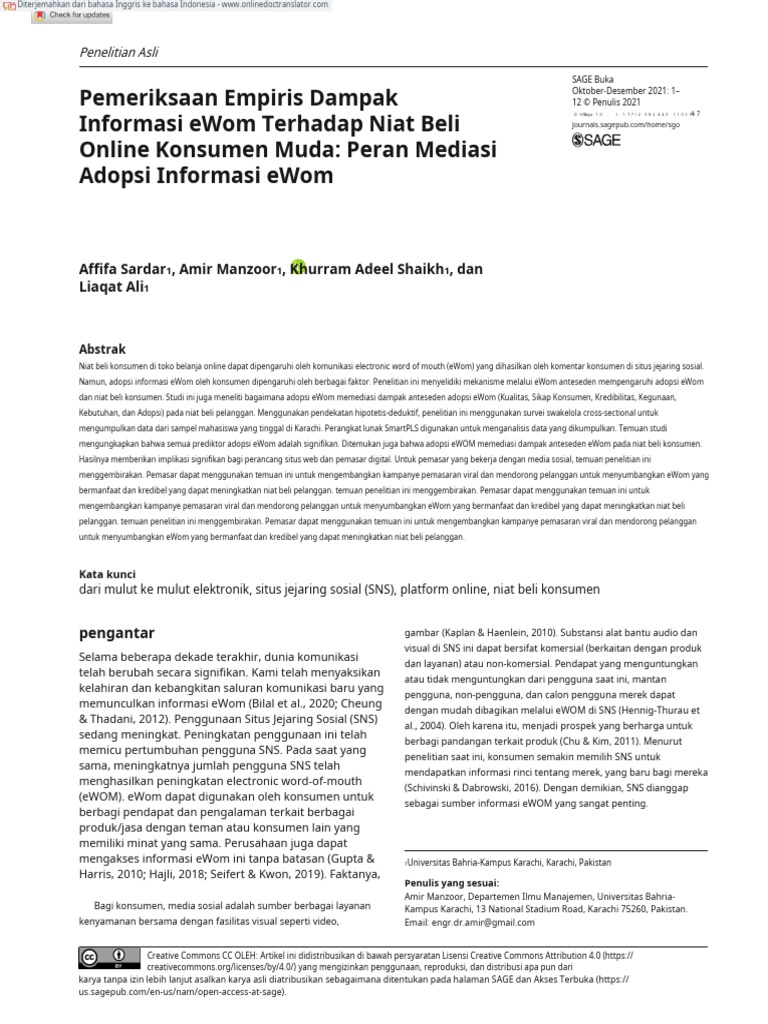 An Empirical Examination of The Impact of Ewom Inf - En.id | PDF