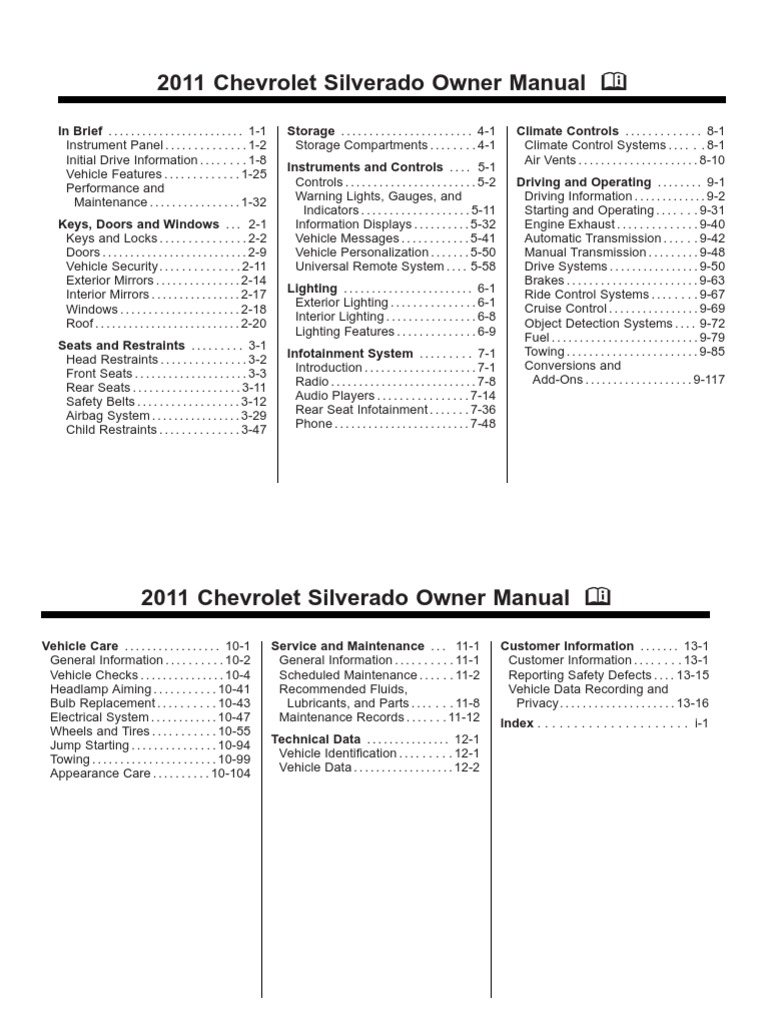 Surprising 2011 Chevy Silverado Owners Manual Pictures