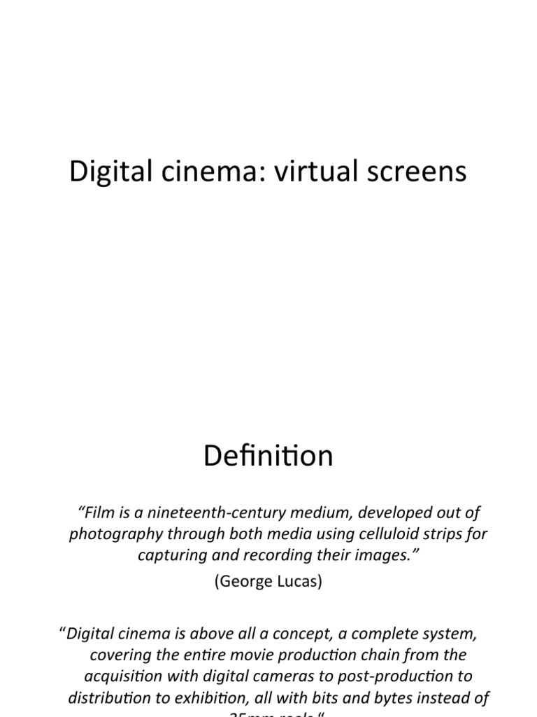 New Media The Digital Cinema Pdf Cinematography Recording