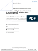 Lateral Motion Stability Control of Electric Vehicle Via Sampled-Data State Feedback by Almost Disturbance Decoupling