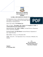 Notice Mphil Open Defence Viva Mr. Shrikant Oza