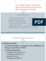 KELOMPOK 3 - Analisis Regresi, Analisis Cluster, Otokorelasi Spasial, Dan Regresi Spasial Pada Persentase Ibu Melahirkan Di Tenaga