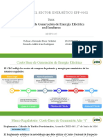 Costo Base de Generación de Energía Eléctrica en Honduras