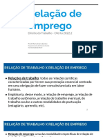 Direito do trabalho 2022 Relação de emprego