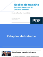 Direito do trabalho 2022 Relações de trabalho e Retratos do mundo do trabalho