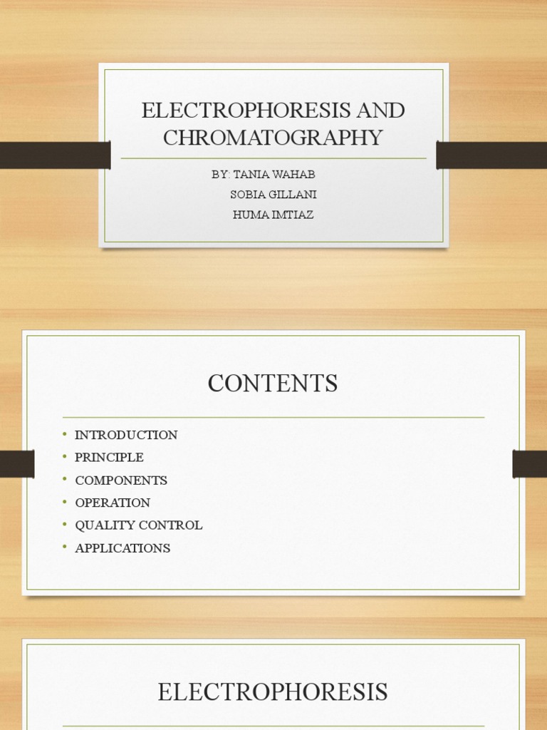 Electro & Chromatography PDF Gel Electrophoresis Chromatography