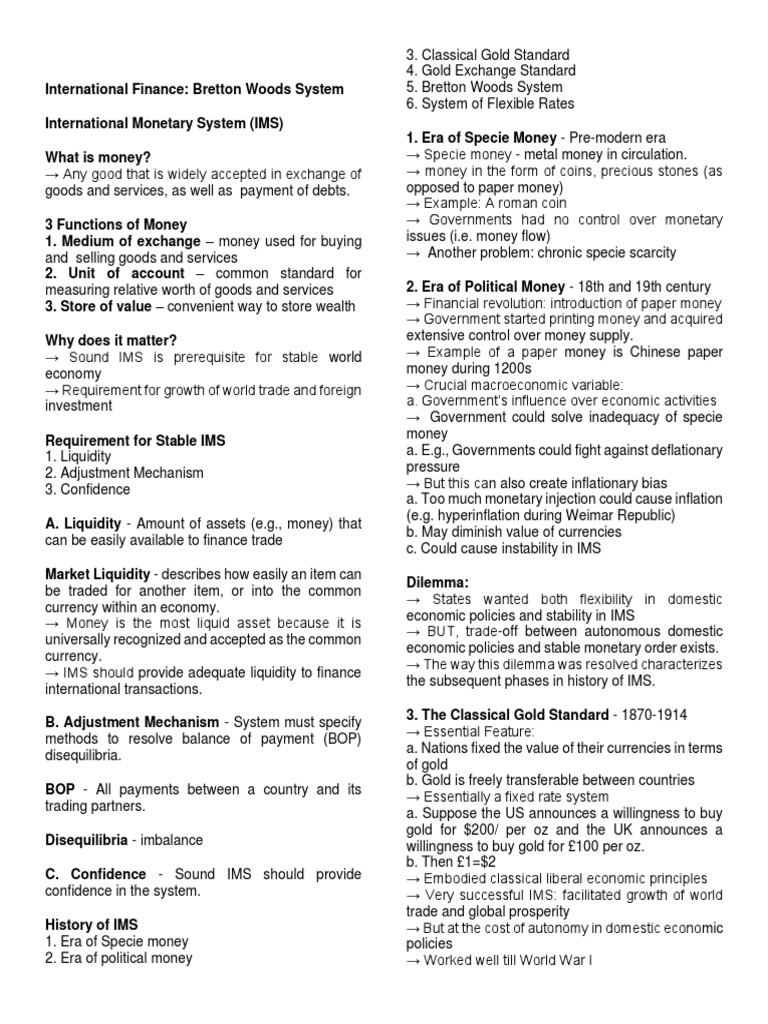International Finance and Ddevelopment | PDF | Money | Bretton Woods System