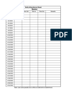 Daily Attendance Sheets for Multiple Employees