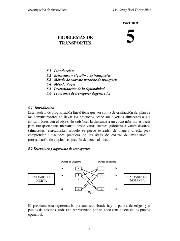 Optimización en Problemas de Transporte | PDF | Matemáticas ...