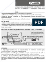 Módulo para fechamento de vidros e teto solar Honda e VW 2013-2017