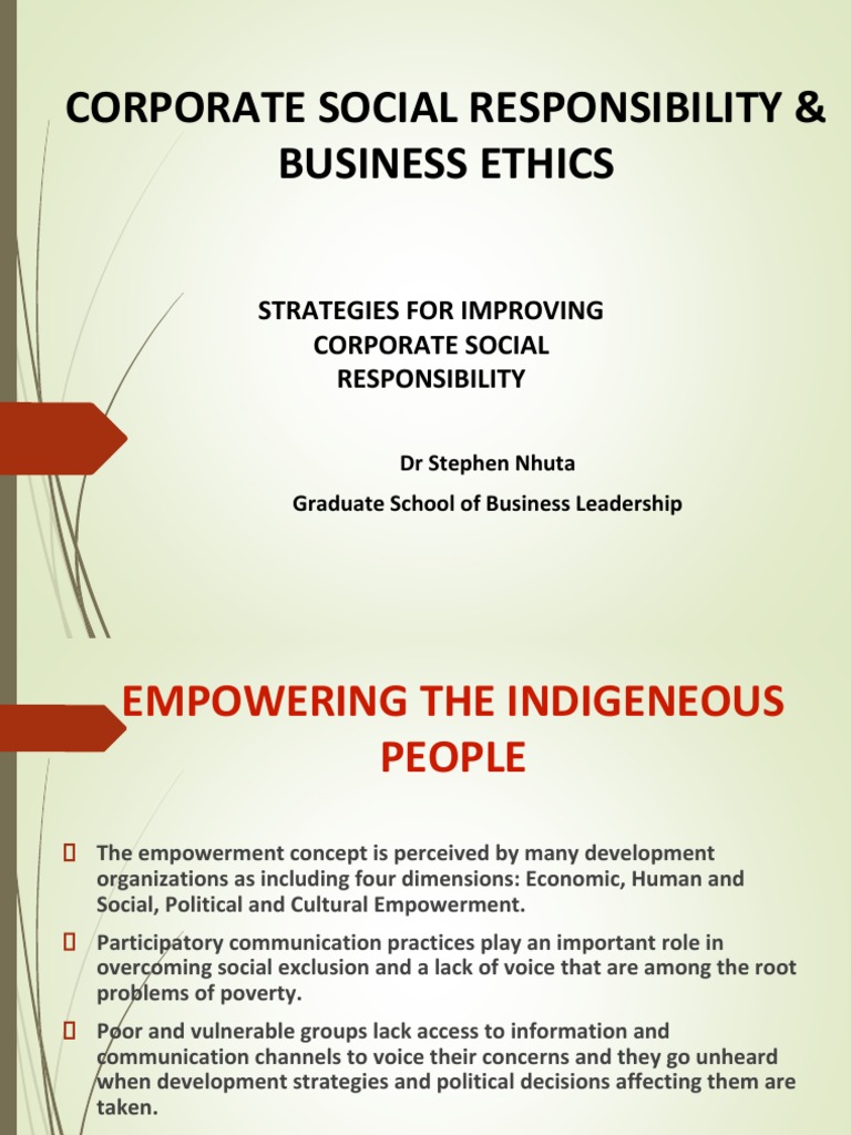 Strategies For Improving Corporate Social Responsibility | PDF ...