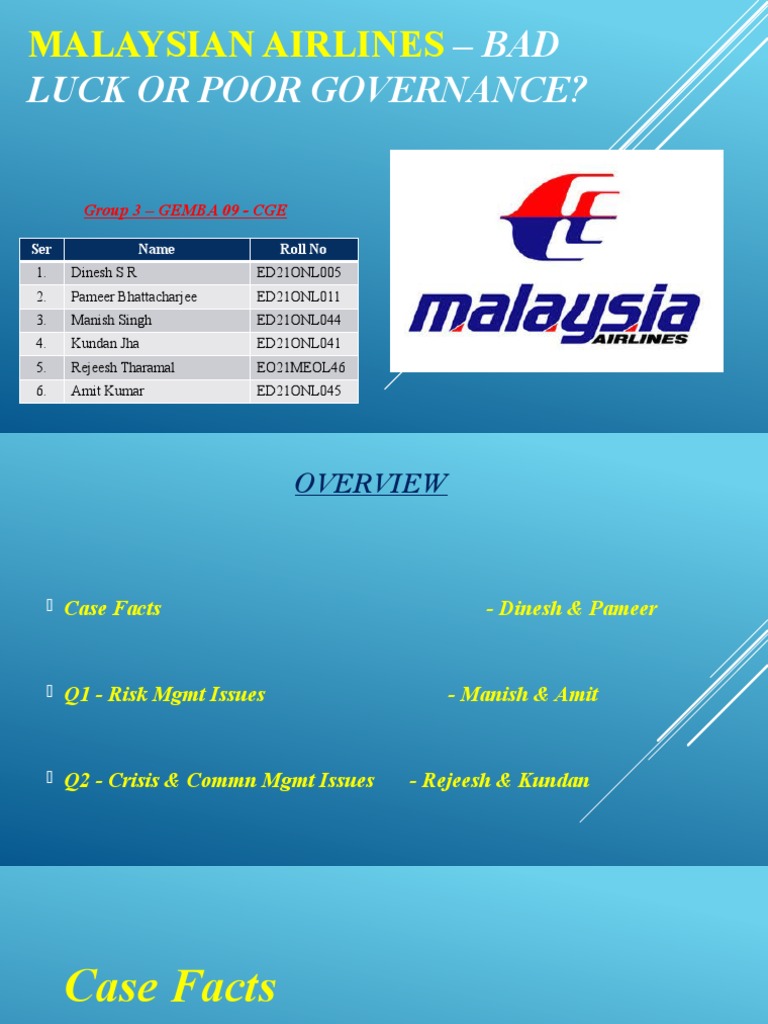 Malaysian Airlines Case Study | PDF | Internal Audit | Audit
