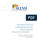 Metodologia de La Investigacion Resumen Tipos de Planeamiento de Investigacion