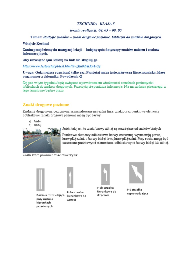 Technika Klasa 5 - Lekcja 5 | PDF
