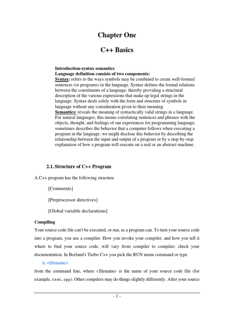 C basics chapter explains language structure pdf data type