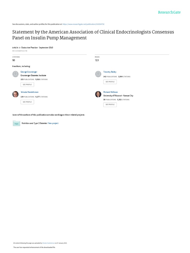 Insulin Pump Management PDF Diabetes Management Glycated Hemoglobin