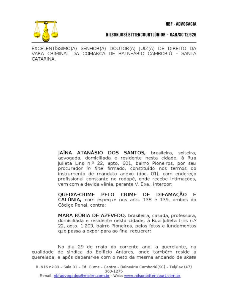 Queixa Crime  Crimes  Crime e justiça