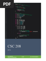 CSC 208 Java Programming