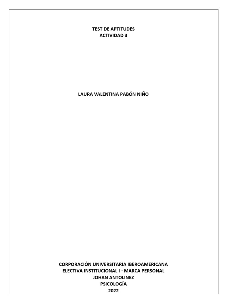 Test de Aptitudes | PDF