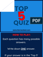 Top 5 Quizz - Family Feud Questions -1
