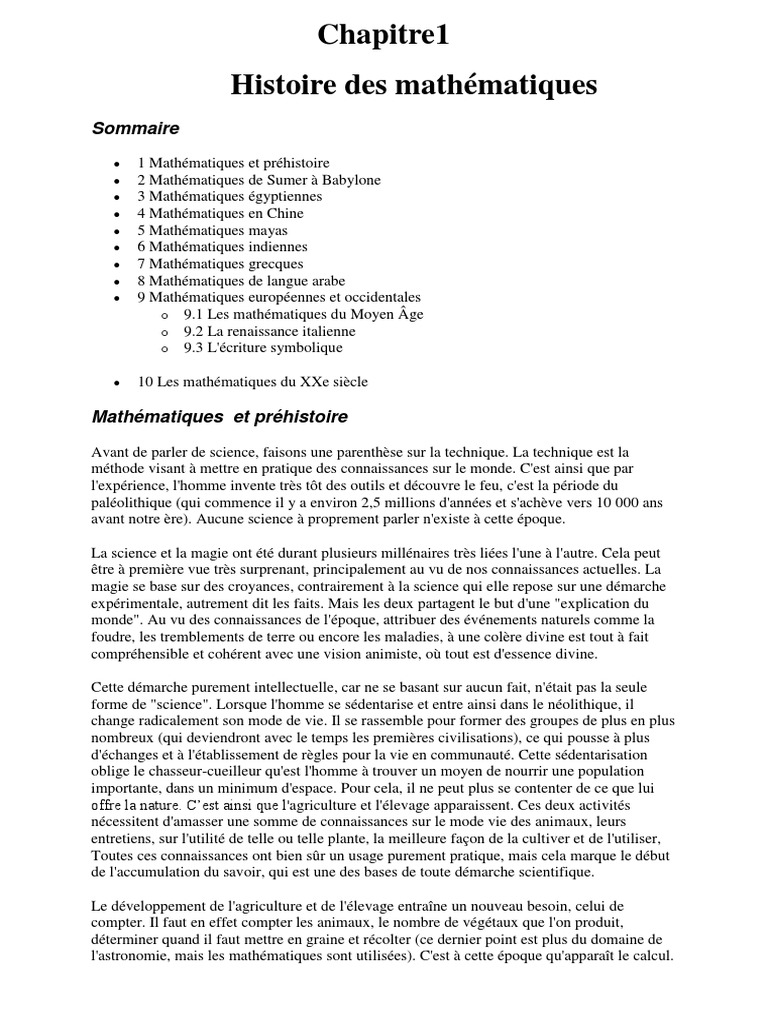 Histoire Des Maths | PDF | Mathématiques | Algèbre