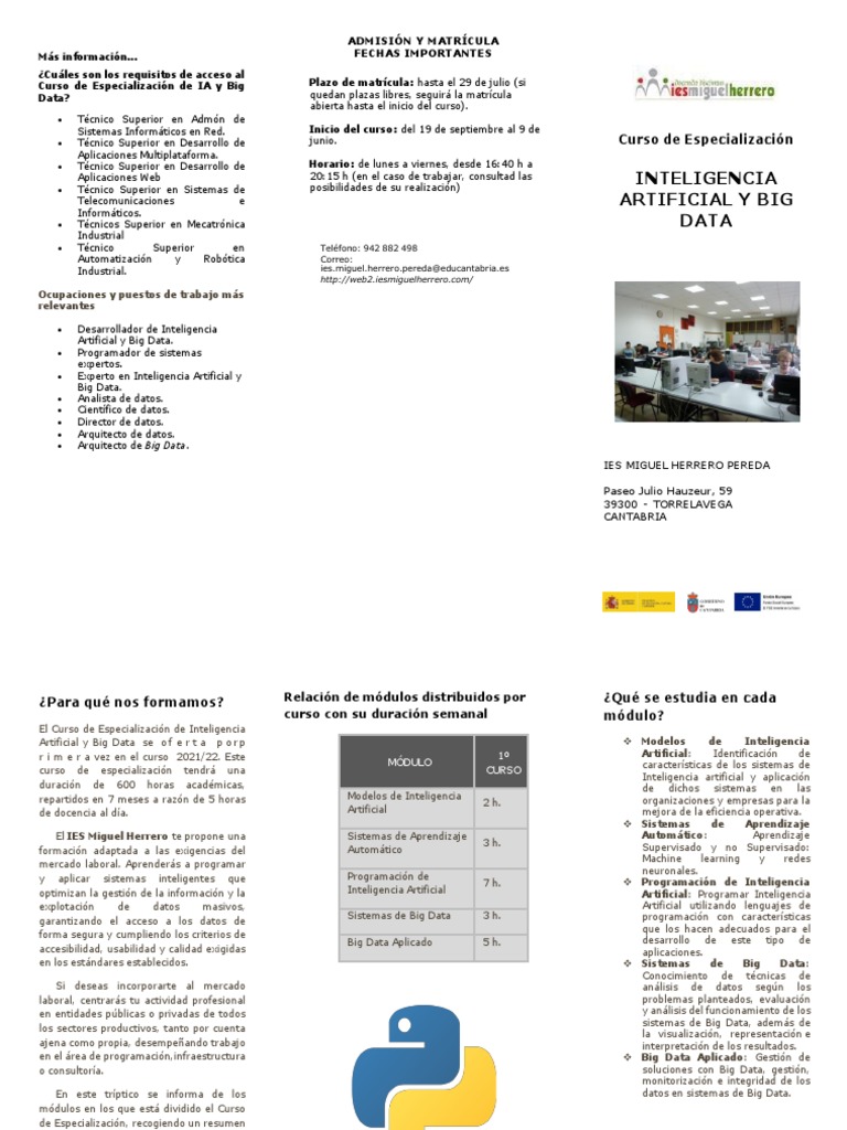 Curso de Especialización en IA y Big Data | PDF | Big Data ...