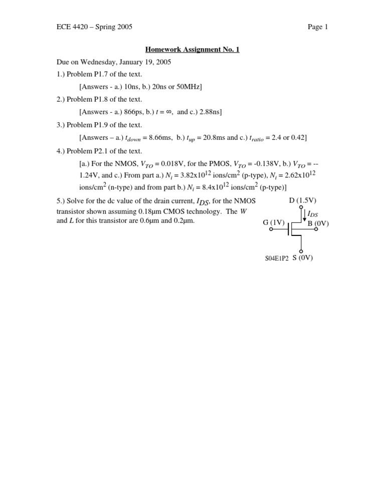 ECE 4420 Spring 2005 Homework 1 Solutions | PDF | Science & Mathematics ...