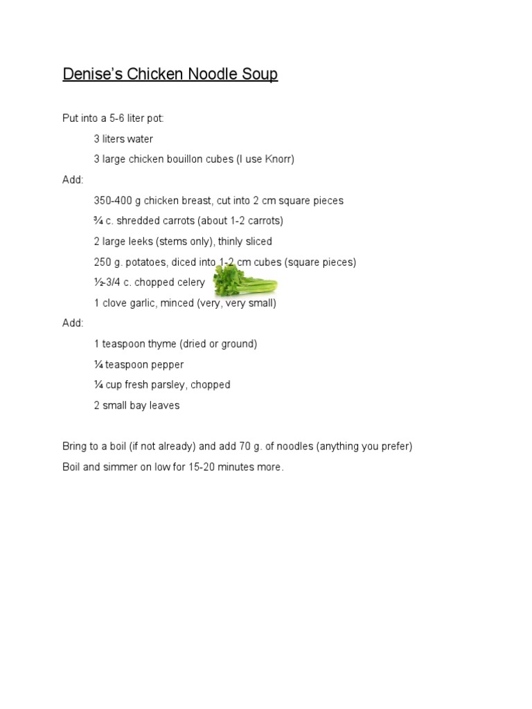 Chicken Noodle Soup | PDF