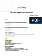 Calendário de eventos Petrópolis 2022