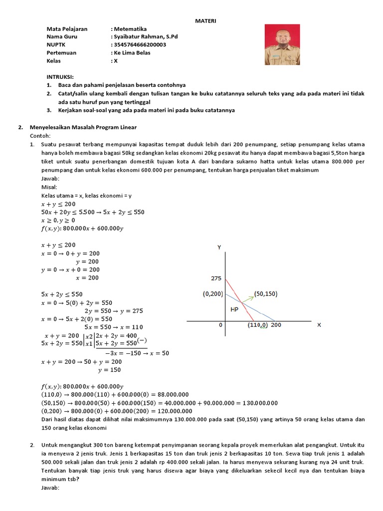 Masalah Program Linear dalam Matematika | PDF
