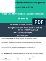 Aula 03 - Movimento Unidimensional - Parte I