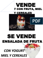 SE Vende: Yogurt Con Fruta, Miel Y Cereales