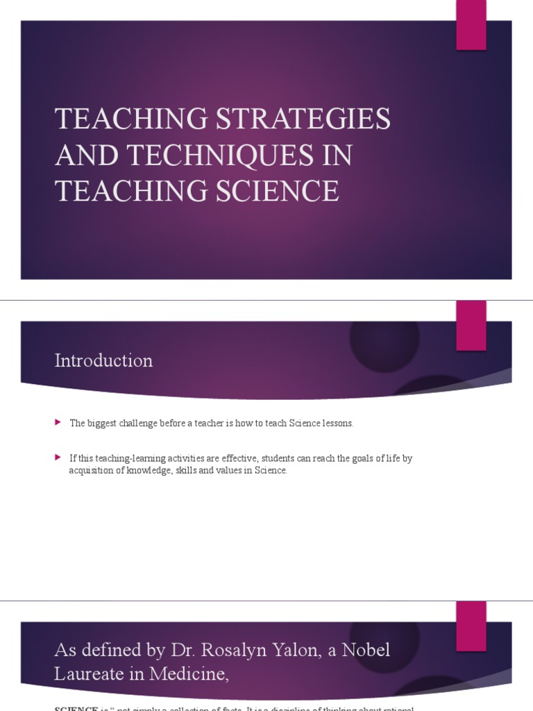 Effective Strategies for Teaching Science | PDF | Learning | Teaching ...