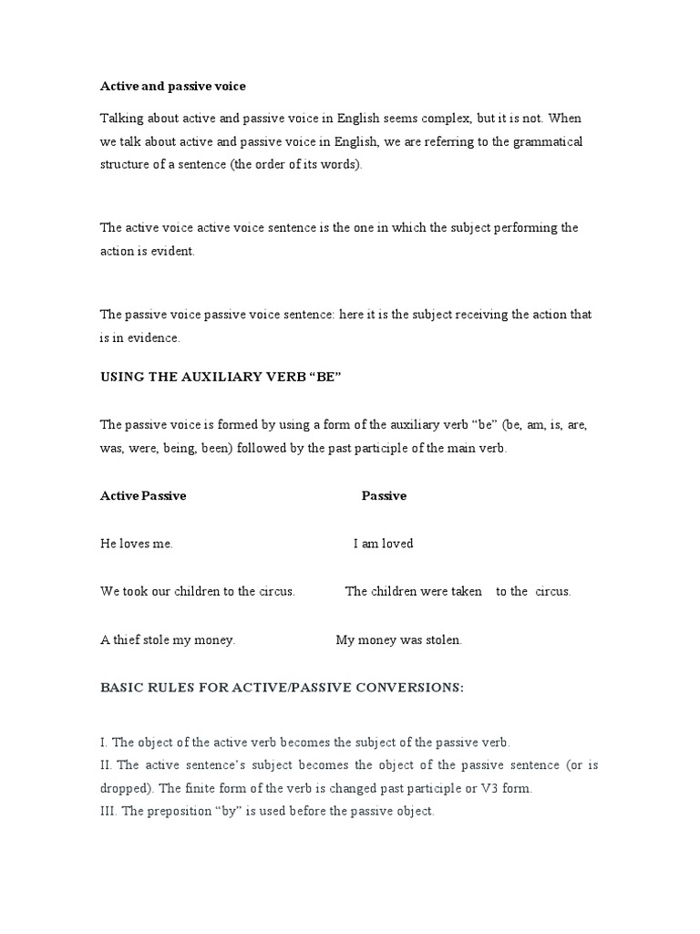 Understanding Active and Passive Voice | PDF
