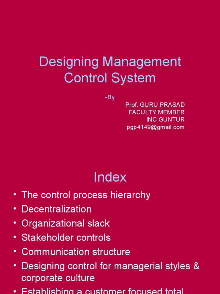Management Control Systems Overview | PDF | Hierarchy | Decision Making