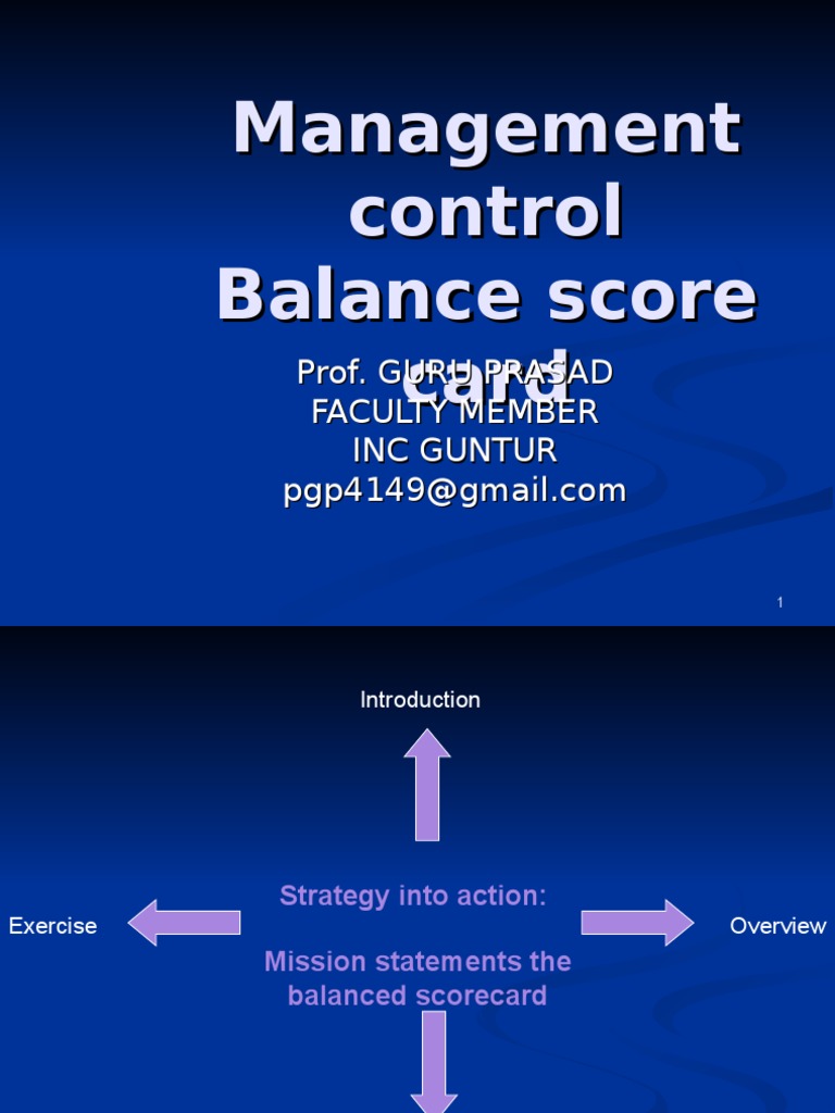 Management Control Balance Score Card | PDF | Strategic Management ...