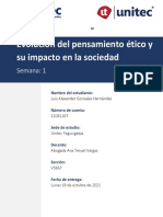 Evolución Del Pensamiento Ético y Su Impacto en La Sociedad