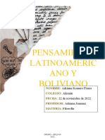 PENSAMENTO LATINOAMERICANO Y BOLIVIANO
