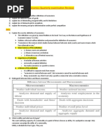 Economics Quarterly Examination Revision 1st Yr