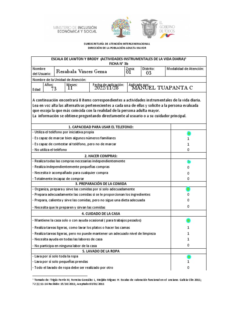 EscalaDeLawton 1 PDF Medicina CLINICA