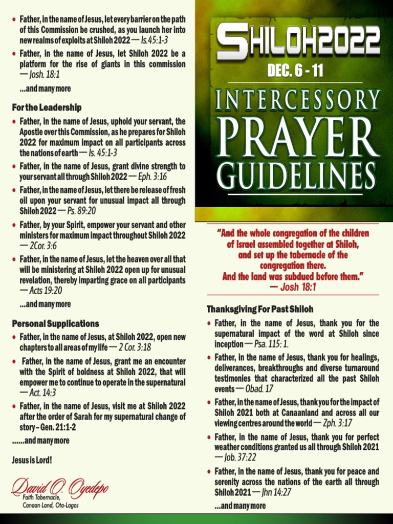 Shiloh 2024 Intercessory Prayer Guidelines – ELXJC