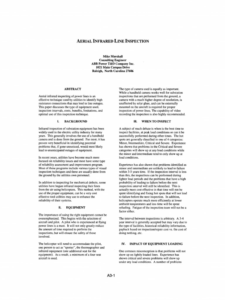 Aerial Infrared Power Line Inspections | PDF | Reliability Engineering ...