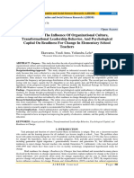 Analysis of The Influence of Organizational Culture, Transformational Leadership Behavior, and Psychological Capital On Readiness For Change in Elementary School Teachers