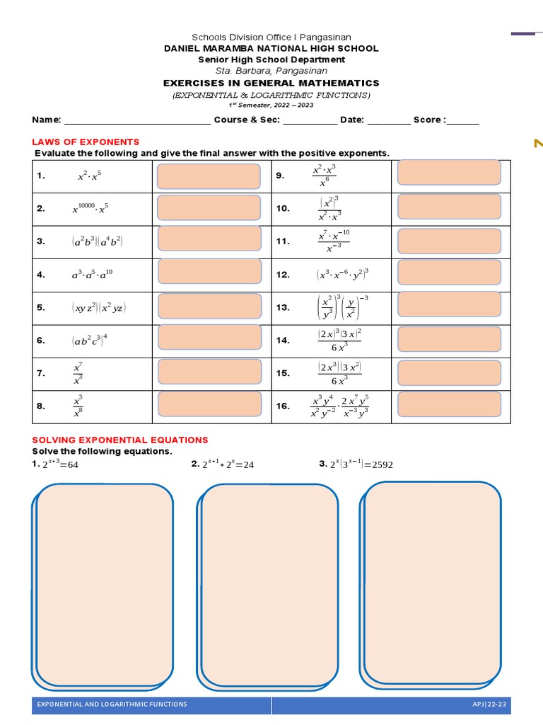 Exponential and Logarithmic Functions | PDF