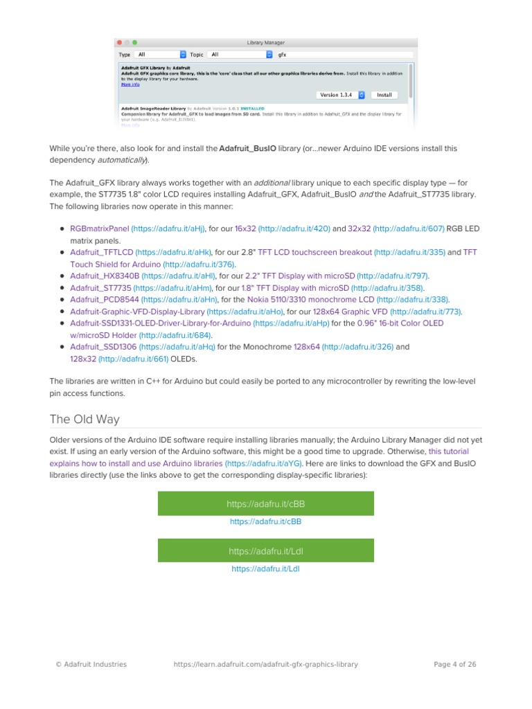 Adafruit GFX Graphics Library PDF