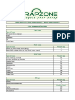 Scrapzone Price List